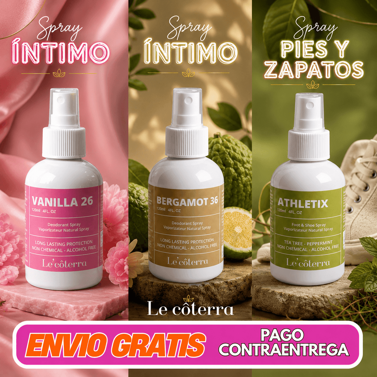 Le'côterra Vanilla 26, Bergamot 36 y Athletix — 3 productos